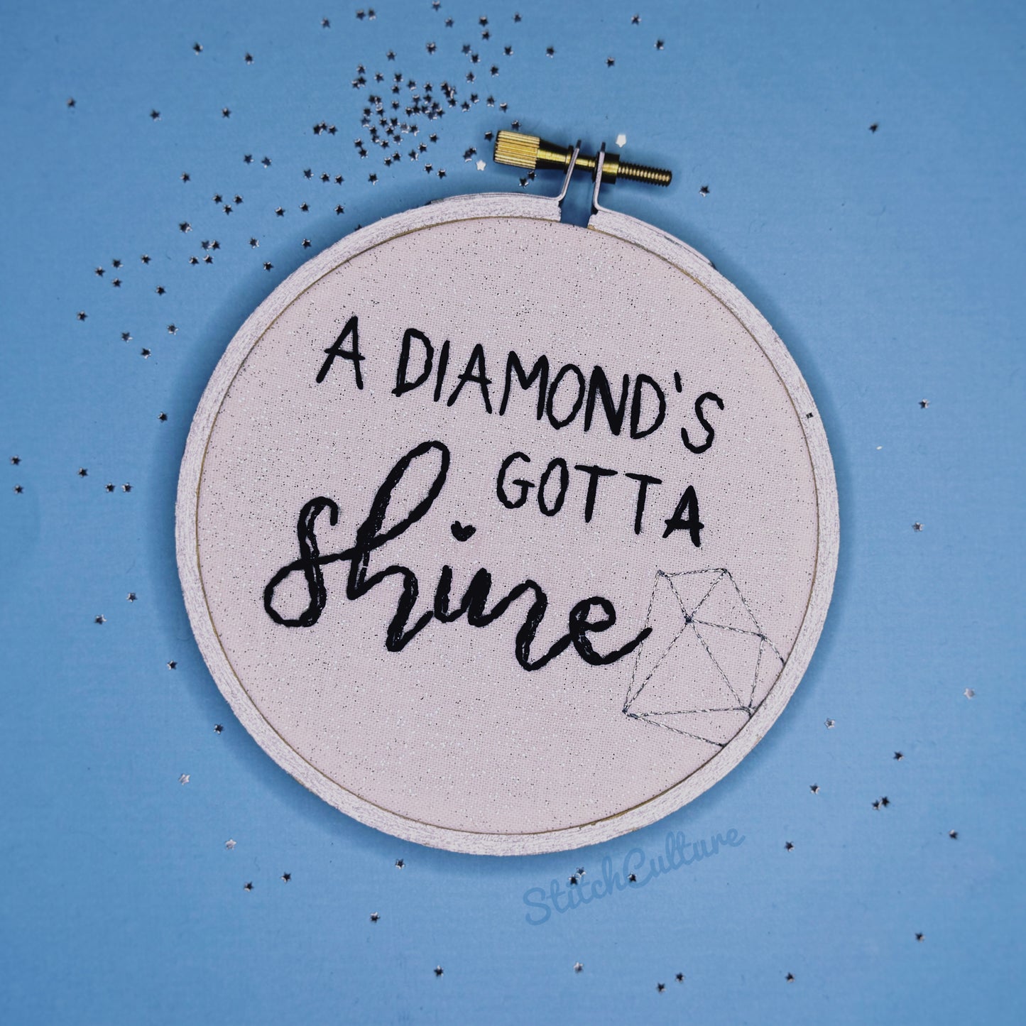 A DIAMOND’S GOTTA SHINE / swiftie embroidery hoop