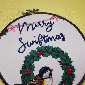 MERRY SWIFTMAS / T Swift Christmas Hand Embroidered Hoop