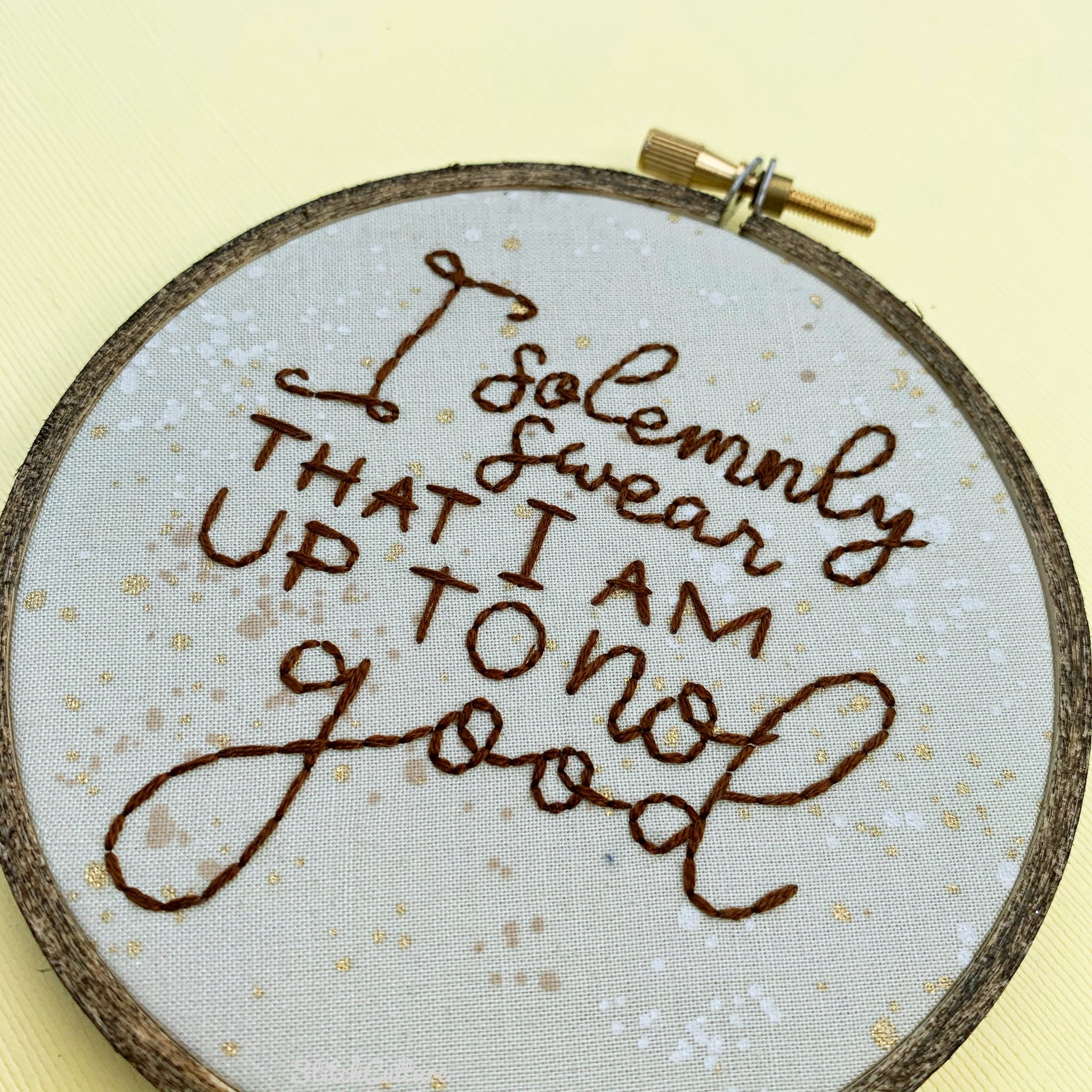 Harry Potter / I SOLEMNLY SWEAR THAT I AM UP TO NO GOOD embroidery hoop