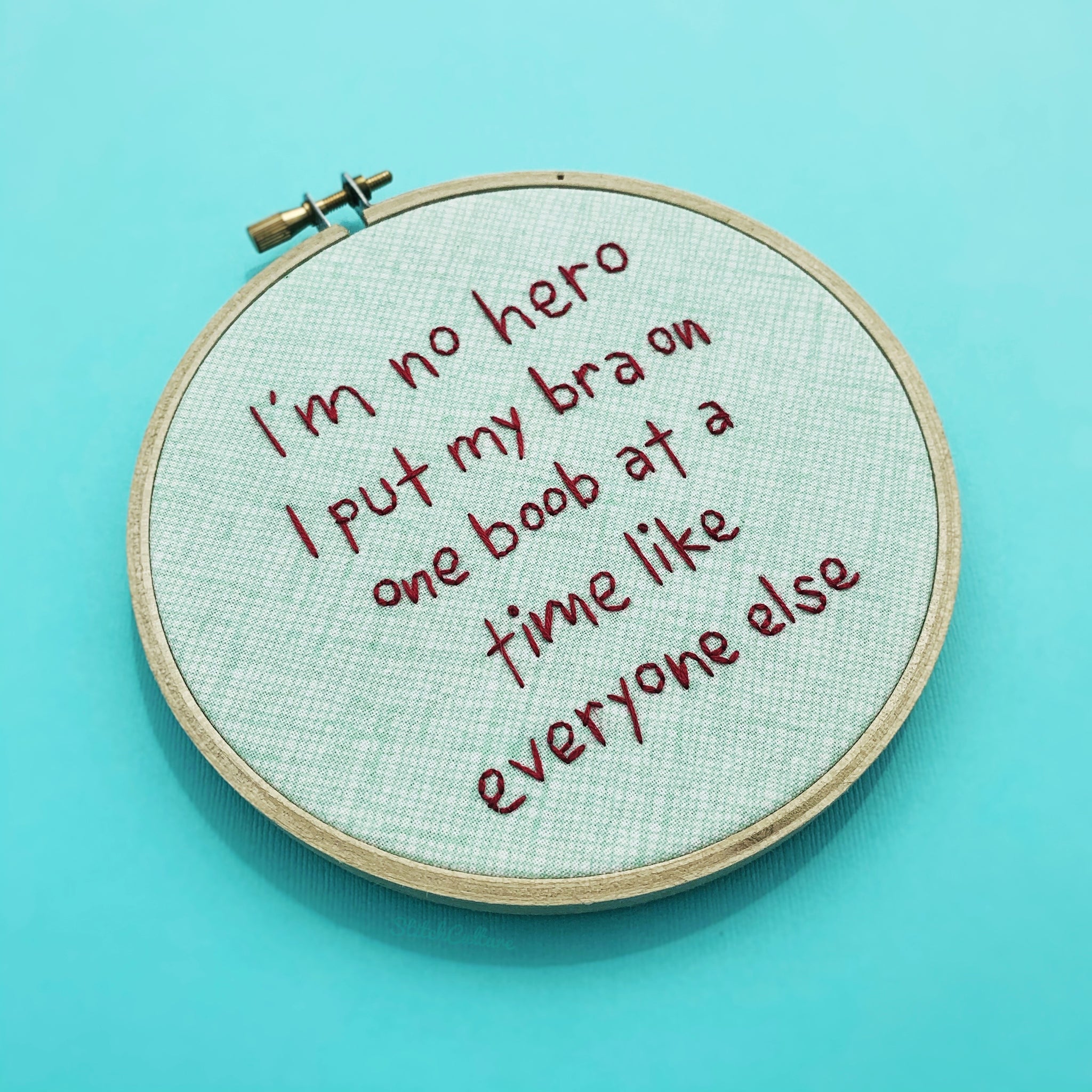 I'M NO HERO / Tina Belcher, Bob's Burgers embroidery hoop