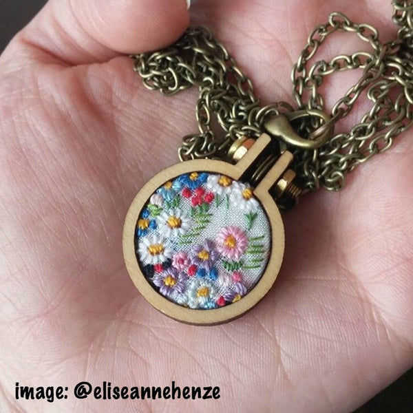 floral mini hoop necklace by StitchCulture