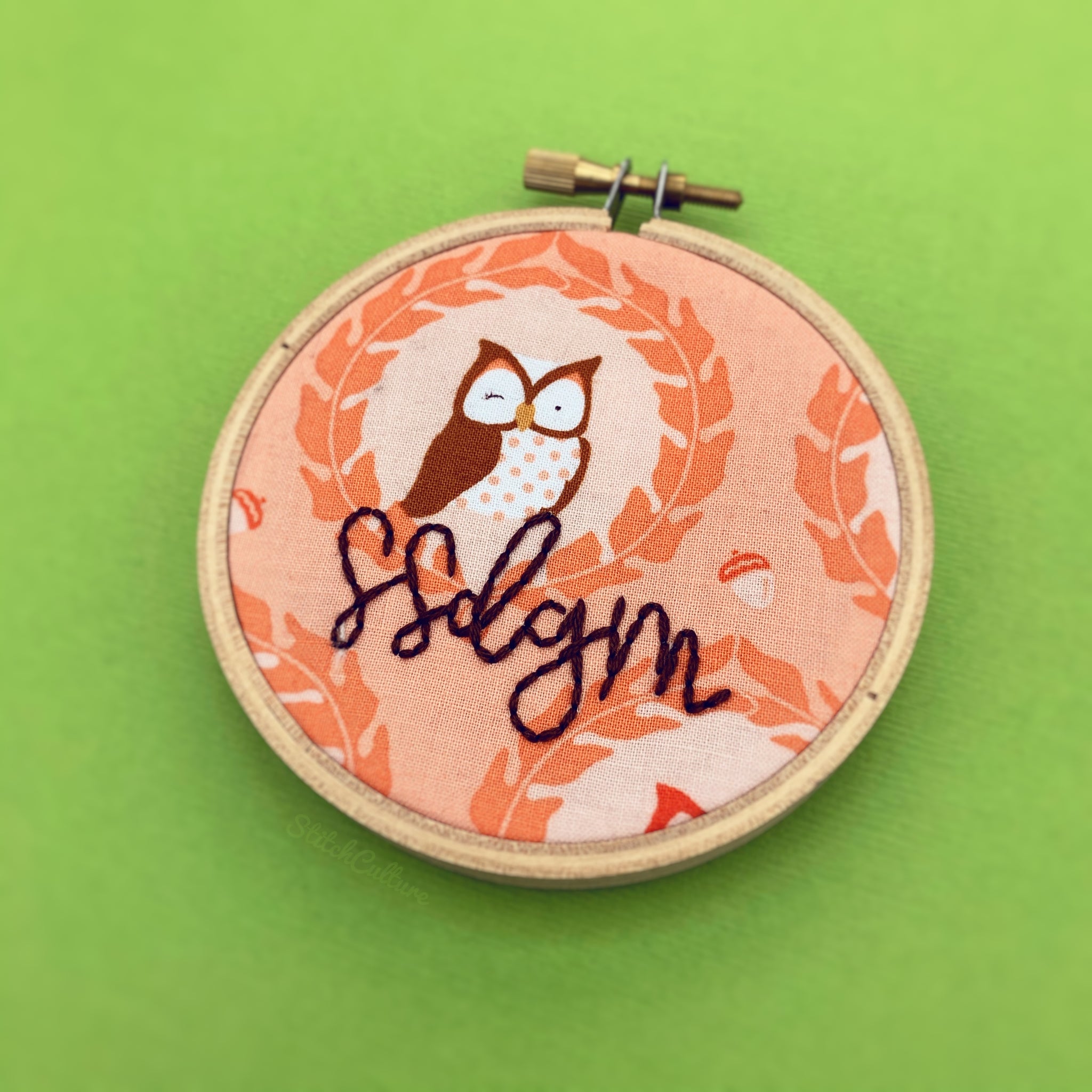 SSDGM / My Favorite Murder owl embroidery hoop