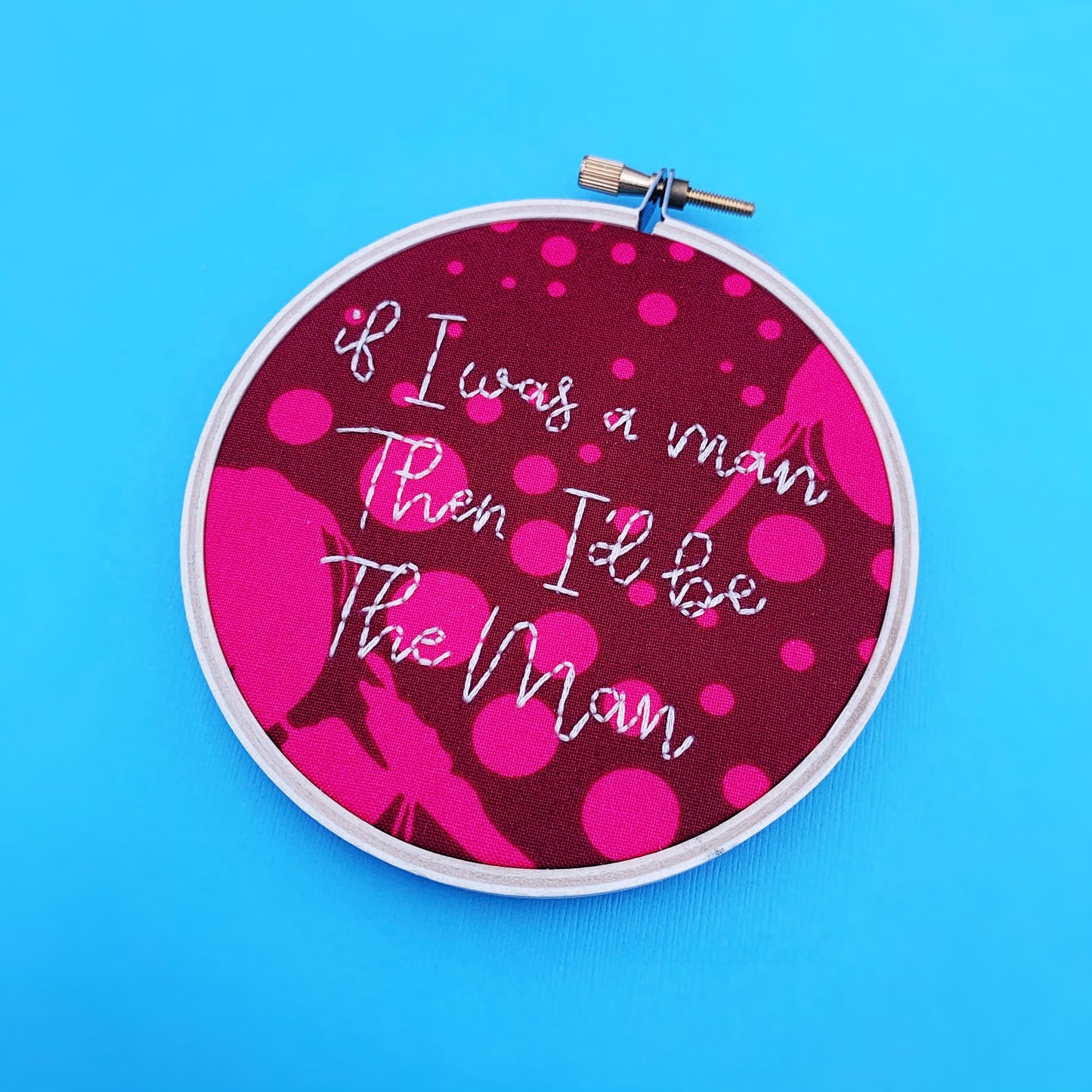 THE MAN / Taylor Swift Hand Embroidered Hoop