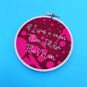 THE MAN / Taylor Swift Hand Embroidered Hoop